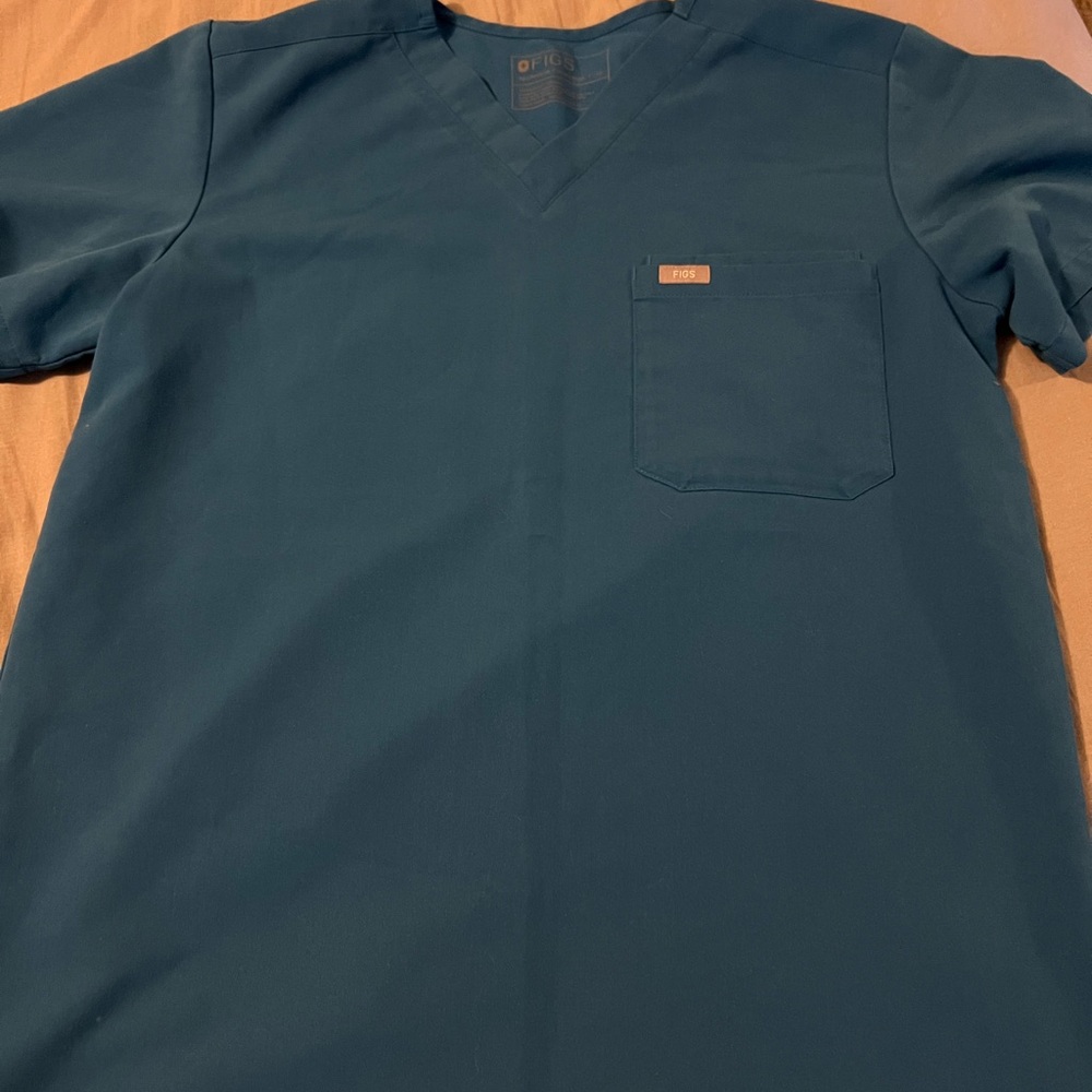 Figs Blue Short Sleeve Tees